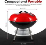 Gas One – 14-inch Portable Barbecue Grill with 3-Point Locking Lid for Heat Preservation – Dual Venting System – Small Charcoal Grill for Backyard, Camping, Boat - Image 3