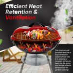 Gas One – 14-inch Portable Barbecue Grill with 3-Point Locking Lid for Heat Preservation – Dual Venting System – Small Charcoal Grill for Backyard, Camping, Boat - Image 4