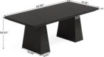 Tribesigns 63-Inch Executive Desk, Large Office Computer Desk with Double Pedestal, Modern Simple Workstations Writing Table Conference Table Business Furniture for Home Office, Black - Image 3