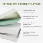 EGOHOME 12 Inch Queen Mattress, Memory Foam Mattress in a Box with Cooling Green Tea Gel, Relieve Pressure with Medium Firm Support, CertiPUR-US Certified, 80''L x 60''W, White - Image 4