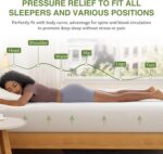 EGOHOME 12 Inch Queen Mattress, Memory Foam Mattress in a Box with Cooling Green Tea Gel, Relieve Pressure with Medium Firm Support, CertiPUR-US Certified, 80''L x 60''W, White - Image 5