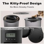 Automated Cat Feeder,Clear 4.2L Dry Food Dispenser with Single Bowl,Programmable Timed Pet Feeder for Up to 6 Daily Meals,10-Second Voice Message & Dual Power Backup (Black, 4.2L Press Version) - Image 4