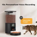 Automated Cat Feeder,Clear 4.2L Dry Food Dispenser with Single Bowl,Programmable Timed Pet Feeder for Up to 6 Daily Meals,10-Second Voice Message & Dual Power Backup (Black, 4.2L Press Version) - Image 5