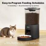 Automated Cat Feeder,Clear 4.2L Dry Food Dispenser with Single Bowl,Programmable Timed Pet Feeder for Up to 6 Daily Meals,10-Second Voice Message & Dual Power Backup (Black, 4.2L Press Version) - Image 7