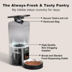 Automated Cat Feeder,Clear 4.2L Dry Food Dispenser with Single Bowl,Programmable Timed Pet Feeder for Up to 6 Daily Meals,10-Second Voice Message & Dual Power Backup (Black, 4.2L Press Version) - Image 8
