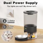 Automated Cat Feeder,Clear 4.2L Dry Food Dispenser with Single Bowl,Programmable Timed Pet Feeder for Up to 6 Daily Meals,10-Second Voice Message & Dual Power Backup (Black, 4.2L Press Version) - Image 10