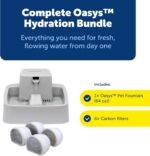 PetSafe Oasys 1/2 Gallon Pet Fountain for Cats and Small Dogs 1/2 Gallon Water Capacity Adjustable Flow Control Fresh, Filtered Water Easy to Clean - Extra Filters Included - Image 3