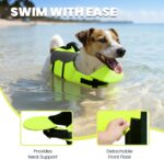 VIVAGLORY Front Float Dog Life Vest, Dog Life Jacket for Swimming & Boating, Swimming Vest with Chin Float & Handle, Ripstop & Buoyancy for Puppy Doggy, S, Bright Yellow - Image 3