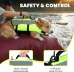 VIVAGLORY Front Float Dog Life Vest, Dog Life Jacket for Swimming & Boating, Swimming Vest with Chin Float & Handle, Ripstop & Buoyancy for Puppy Doggy, S, Bright Yellow - Image 4