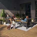 Aoxun Patio Furniture Set, 5 Piece Aluminum Patio Sets with 5" Thicken & Washable Cushion, Waterproof Outdoor Furniture with Coffee Table, Outdoor Couch Sectional for Backyard, Porch and Garden - Image 3