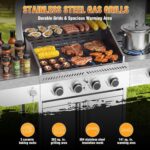 Electactic G41 Pro BBQ Grill,Heavy-Duty Stainless Steel Gas Grill, 4 Burner Gas Grill with Side Burner,42000 BTU Propane Grill for Outdoor Cooking,Barbecue,Garden and Patio Backyard - Image 3
