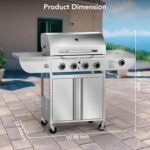 Electactic G41 Pro BBQ Grill,Heavy-Duty Stainless Steel Gas Grill, 4 Burner Gas Grill with Side Burner,42000 BTU Propane Grill for Outdoor Cooking,Barbecue,Garden and Patio Backyard - Image 6