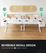 OffiGo 55 Inch L Shaped Electric Standing Desk with Drawers, Height Adjustable Large Desk with Power Outlets, Sit Stand Table, Writing Computer Desk for Home, Office, Workstation, White - Image 6