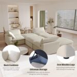 160.6" Cloud Couch Modular Sectional Sofa for Livingroom,Oversized Convertible Sofa with Storage Ottomans,6 Seat Wide Couches,Cushion Covers Removable (Khaki, 6 Seater) - Image 7