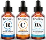 TruSkin Face Serum Trio - Vitamin C, Retinol & Hyaluronic Acid Anti-Aging Serums for Face - AM, PM & All-Day Skincare Routine - Brightening, Smoothing & Hydrating Facial Serums, 1 fl oz Each - Image 9