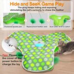 umosis Interactive Cat Toys Rechargeable,Moving Concealed Feathers,Real Mouse Squeaky,Touch Activated Cat Kitten Toy Exercise Toys for Indoor Bored Adult Cats - Image 3