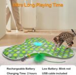 umosis Interactive Cat Toys Rechargeable,Moving Concealed Feathers,Real Mouse Squeaky,Touch Activated Cat Kitten Toy Exercise Toys for Indoor Bored Adult Cats - Image 7
