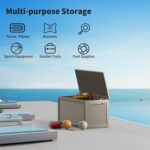 Outdoor Storage Box Waterproof, 320 Gallon Lockable Resin Deck Box, Patio Storage Bin for Pool Accessories Cushion Furniture, Garden Tools, UV-Resistant Outside Delivery Grey - Image 4