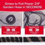 Pocket Hose 75 FT Copper Bullet Expandable Garden Hose w/10 Pattern Thumb Spray Nozzle AS SEEN ON TV 650psi 3/4 in Patented Lead-Free Ultra-Lightweight Solid Copper Anodized Aluminum - Image 3