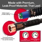 Pocket Hose 75 FT Copper Bullet Expandable Garden Hose w/10 Pattern Thumb Spray Nozzle AS SEEN ON TV 650psi 3/4 in Patented Lead-Free Ultra-Lightweight Solid Copper Anodized Aluminum - Image 5