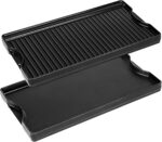Utheer Reversible Cast Iron Griddle with 5-Piece Silicone Tool Kit, 19.5" x 10.5" Ceramic Nonstick Grill Pan for Gas Grill, Charcoal, Oven, BBQ, Stovetop, Pancakes, Burgers - Image 3