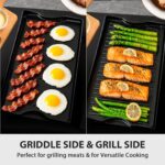 Utheer Reversible Cast Iron Griddle with 5-Piece Silicone Tool Kit, 19.5" x 10.5" Ceramic Nonstick Grill Pan for Gas Grill, Charcoal, Oven, BBQ, Stovetop, Pancakes, Burgers - Image 5