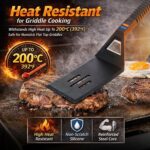 Utheer Reversible Cast Iron Griddle with 5-Piece Silicone Tool Kit, 19.5" x 10.5" Ceramic Nonstick Grill Pan for Gas Grill, Charcoal, Oven, BBQ, Stovetop, Pancakes, Burgers - Image 8