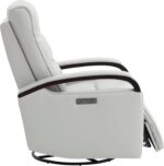 CHITA Genuine Leather Power Swivel Glider Rocker Recliner, FSC Certified Mid Century Modern Recliner Chair for Adults, Adjustable Power Headrest, for Nursery and Living Room, Creamy Grey - Image 10