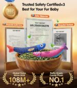 PetBusy Cat Toys with[5000mg A+Natural Catnip &Silvervine] [Baby Grade] Interactive Soft Chew Kicker Cat Toys for Indoor Cats & Kittens, [Crinkle &Bell] Fish Sound Toy, Drives Bored Cat Crazy with Fun - Image 3