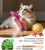 PetBusy Cat Toys with[5000mg A+Natural Catnip &Silvervine] [Baby Grade] Interactive Soft Chew Kicker Cat Toys for Indoor Cats & Kittens, [Crinkle &Bell] Fish Sound Toy, Drives Bored Cat Crazy with Fun - Image 4