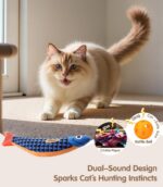 PetBusy Cat Toys with[5000mg A+Natural Catnip &Silvervine] [Baby Grade] Interactive Soft Chew Kicker Cat Toys for Indoor Cats & Kittens, [Crinkle &Bell] Fish Sound Toy, Drives Bored Cat Crazy with Fun - Image 5
