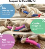 PetBusy Cat Toys with[5000mg A+Natural Catnip &Silvervine] [Baby Grade] Interactive Soft Chew Kicker Cat Toys for Indoor Cats & Kittens, [Crinkle &Bell] Fish Sound Toy, Drives Bored Cat Crazy with Fun - Image 6