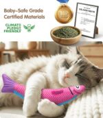 PetBusy Cat Toys with[5000mg A+Natural Catnip &Silvervine] [Baby Grade] Interactive Soft Chew Kicker Cat Toys for Indoor Cats & Kittens, [Crinkle &Bell] Fish Sound Toy, Drives Bored Cat Crazy with Fun - Image 10