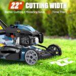 SENIX 22 Inch Gas Lawn Mower, 201cc 4-Cycle OHV Engine, Variable Speed Rear Wheel Self-Propelled Mower, 3-in-1 Mower with Bagging, Mulching & Side Discharge, 6-Positions Adjustable Cutting Height - Image 3