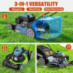 SENIX 22 Inch Gas Lawn Mower, 201cc 4-Cycle OHV Engine, Variable Speed Rear Wheel Self-Propelled Mower, 3-in-1 Mower with Bagging, Mulching & Side Discharge, 6-Positions Adjustable Cutting Height - Image 6