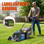 SENIX 22 Inch Gas Lawn Mower, 201cc 4-Cycle OHV Engine, Variable Speed Rear Wheel Self-Propelled Mower, 3-in-1 Mower with Bagging, Mulching & Side Discharge, 6-Positions Adjustable Cutting Height - Image 9