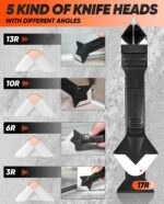 Saker Silicone Caulking Tool 3-in-1 Grout Removal Tool and Sealant Finishing Scraper with Stainless Steelhead, Caulk Remover and Seam Repair Kit for Bathroom, Kitchen, Floor, Window and Sink Joints - Image 4