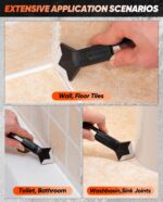 Saker Silicone Caulking Tool 3-in-1 Grout Removal Tool and Sealant Finishing Scraper with Stainless Steelhead, Caulk Remover and Seam Repair Kit for Bathroom, Kitchen, Floor, Window and Sink Joints - Image 6