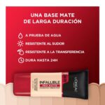 L'Oreal Paris Cosmetics Makeup Infallible Pro-Matte Liquid Longwear Foundation, Shell Beige, 1 fl oz. - Image 4