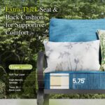 Sophia & William Patio Furniture Sets for 9 with 45" Gas Fire Pit Table Outdoor Conversation Sets, 2xSofa Chairs, 2xSwivel Cushion Chairs, 1x3-Seat Sofa, 2xOttomans for Porch Poolside Peacock Blue - Image 4