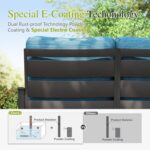 Sophia & William Patio Furniture Sets for 9 with 45" Gas Fire Pit Table Outdoor Conversation Sets, 2xSofa Chairs, 2xSwivel Cushion Chairs, 1x3-Seat Sofa, 2xOttomans for Porch Poolside Peacock Blue - Image 5