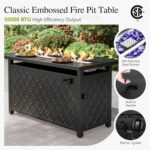 Sophia & William Patio Furniture Sets for 9 with 45" Gas Fire Pit Table Outdoor Conversation Sets, 2xSofa Chairs, 2xSwivel Cushion Chairs, 1x3-Seat Sofa, 2xOttomans for Porch Poolside Peacock Blue - Image 8