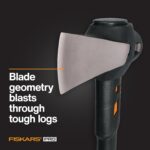 Fiskars Pro IsoCore Splitting Maul and Stainless Steel Axe, Wood Splitting Maul, IsoCore Shock Reduction & Forged Steel Head, 6 lb, 36”, Black/Orange - Image 3