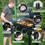 Captiva Designs Extra Large Charcoal BBQ Grill with Oversize Cooking Area(794 SQIN), Outdoor Cooking Grill with 2 Individual Lifting Charcoal Trays and 2 Foldable Side Tables - Image 6