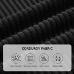 110" Sectional Couches with Double Chaises, Comfy Deep Dual-Layer Cushion Couch, 9 Seater Oversize Couch, Modern Modular Sofa, Corduroy Sofas for Living Room, Apartment, Black - Image 8