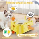 Automatic Cheese-Shaped Interactive Cat Toy – Flying Bird, 6-Hole Mole & Rotating Feather | USB Rechargeable Electronic Feather Toy for Indoor Adult Cats & Kittens, Relieves Boredom - Image 6