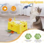 Automatic Cheese-Shaped Interactive Cat Toy – Flying Bird, 6-Hole Mole & Rotating Feather | USB Rechargeable Electronic Feather Toy for Indoor Adult Cats & Kittens, Relieves Boredom - Image 8