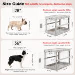 ZOMISIA Collapsible Dog Crate for Large Dogs - 36" L Heavy Duty Dog Kennel No Tools Required with 4 Sides Steel Foldable Cage for Dogs Indoor Furniture, Portable Carrier with 2 Smooth Wheels, Beige - Image 4