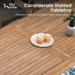 PHI VILLA 7 Pieces Acacia Wood Outdoor Dining Set for 6, Expandable Teak Wooden Table & Chairs, Large Farmhouse Furniture Set for Patio, Deck, Yard, Porch - Image 8