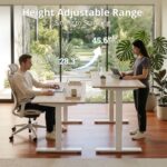 TIQLAB Electric Height Adjustable Standing Desk 47.2×23.6 inch, Sit Stand Desk for Work, Study, Memory Controller, White Frame & Maple Top Computer Workstation for Home Office - Image 5